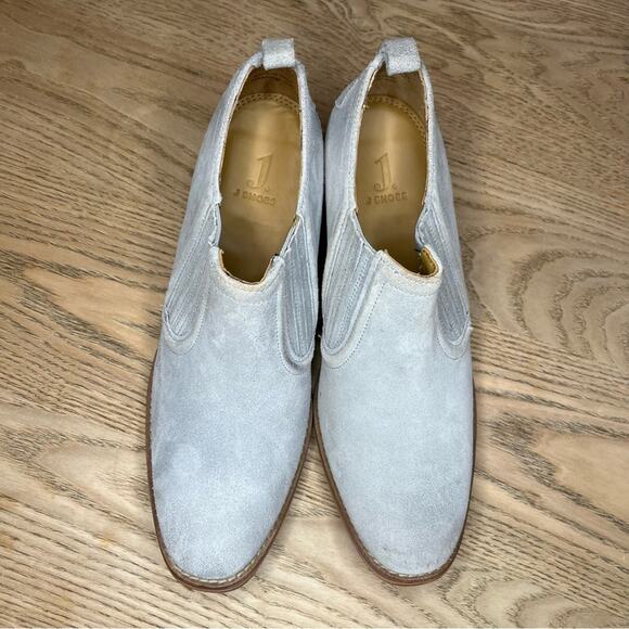 J. Shoes Eyre Gray Suede Booties Western Slip On Block Heel Boots Women’s Size 9 main image 2